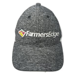 A.J.M. Trucker Hat Gray One Size Farmers Edge Mesh Back Snapback Adjustable
